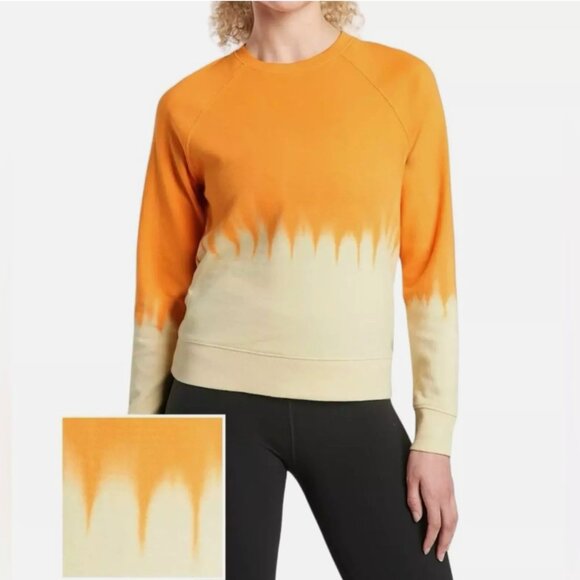 ATHLETA SUNDOWN DIP DYE Crew Neck SWEATSHIRT Abyssinian Yellow Size M 8 10 - Picture 1 of 3